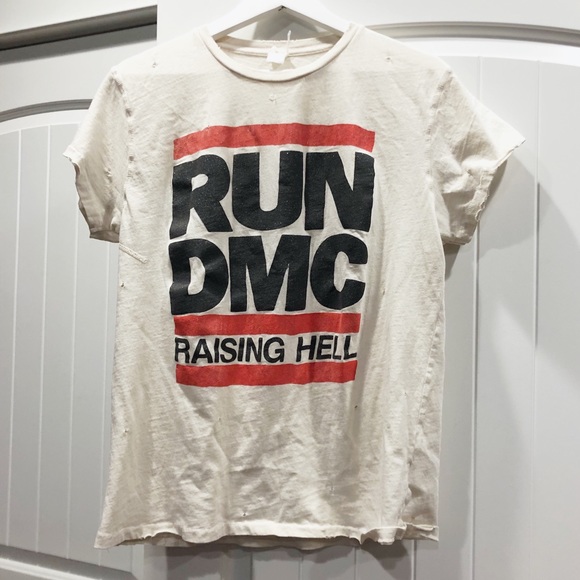 Madeworn Tops - MadeWorn distressed Run DMC Raising Hell tee shirt